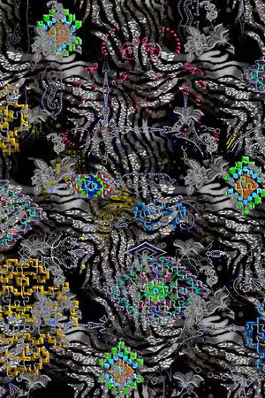 抽像花卉印花华亿平台图片