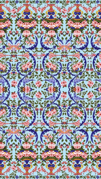 569646-中国风手绘彩色瓷画花卉印花