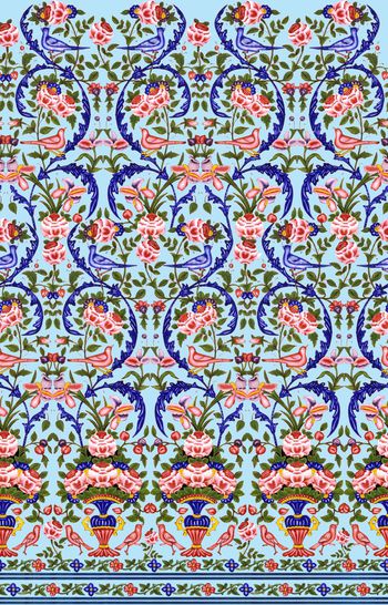 569649-中国风手绘彩色瓷画花卉印花(MAX