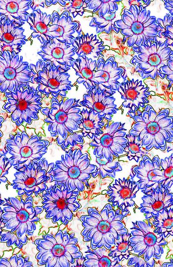 569690-手绘发光电子花卉大丽花向日葵蓝色红