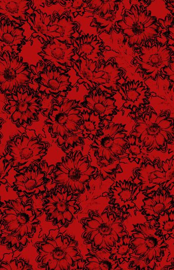 569696-手绘发光电子花卉大丽花向日葵蓝色红