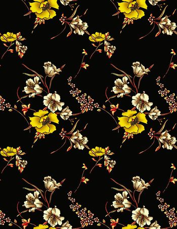 569698-手绘线描印花花卉