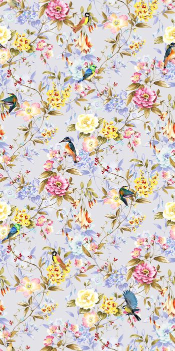 569755-清新 小鸟缠枝花卉