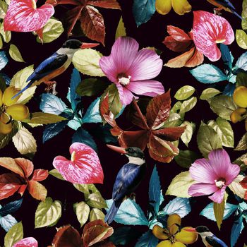 570102-热带花卉--复古色调