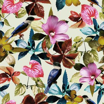 570103-热带花卉--复古色调