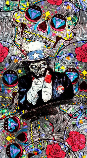 骷髅印花华亿平台图片