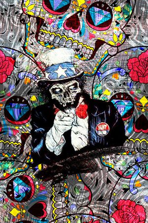 骷髅印花华亿平台图片