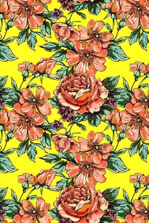 浪漫花卉印花华亿平台图片