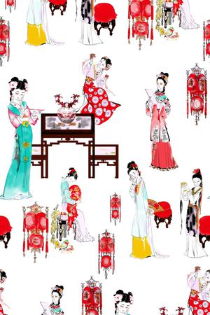 中国风印花华亿平台图片