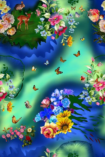 570529-创意时尚田园蝴蝶风景