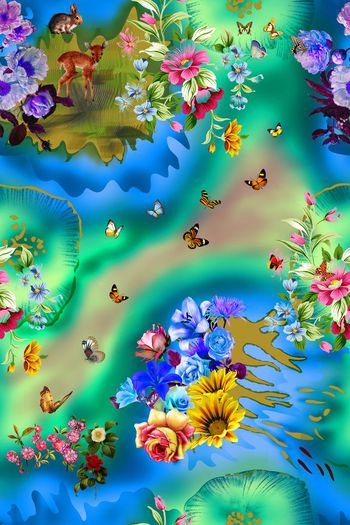 570530-创意时尚田园蝴蝶风景