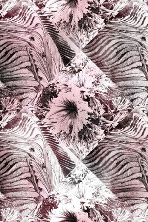 几何拼接花卉印花华亿平台图片