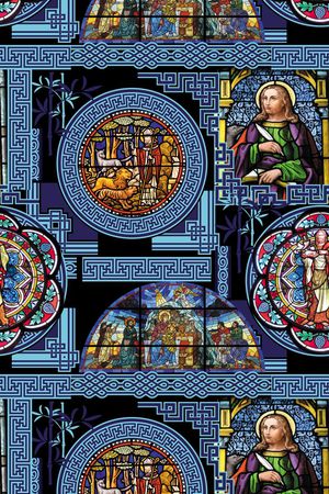 复古几何人物印花华亿平台图片