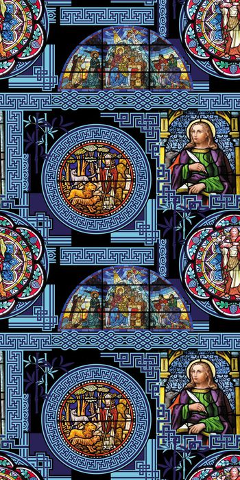 570674-欧美民族风手绘教会复古几何人物-男