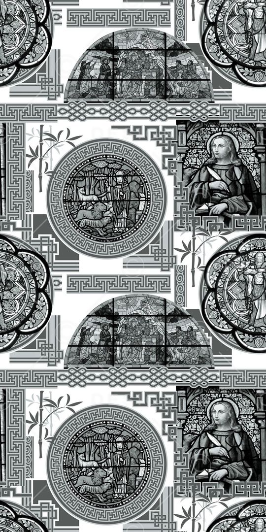 复古几何人物印花华亿平台图片