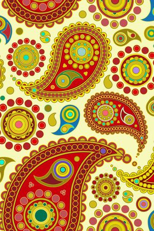 手绘民族风变形虫腰果花印花华亿平台图片