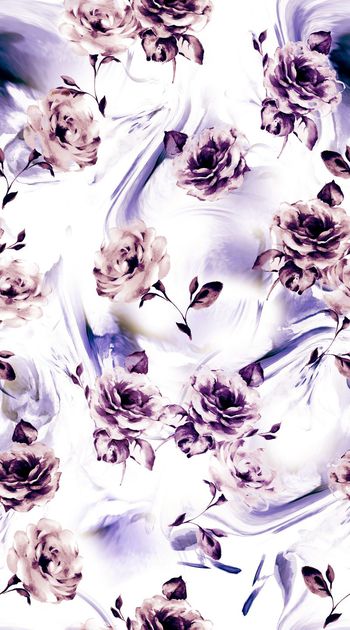 570971-时尚 青花 花卉 抽象 肌理 组合