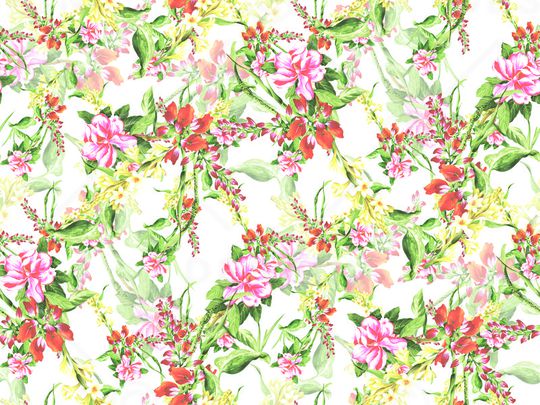 抽象花卉印花华亿平台图片