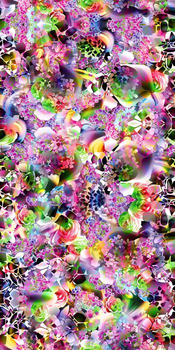 571385-抽象彩色宝石 炫彩花卉组合