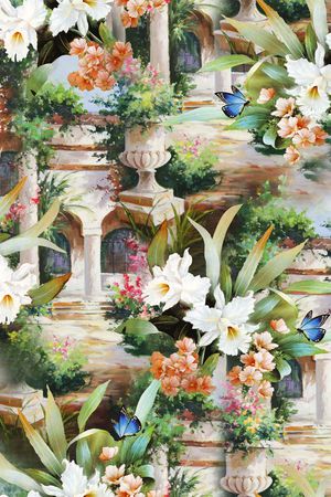 花卉印花华亿平台图片