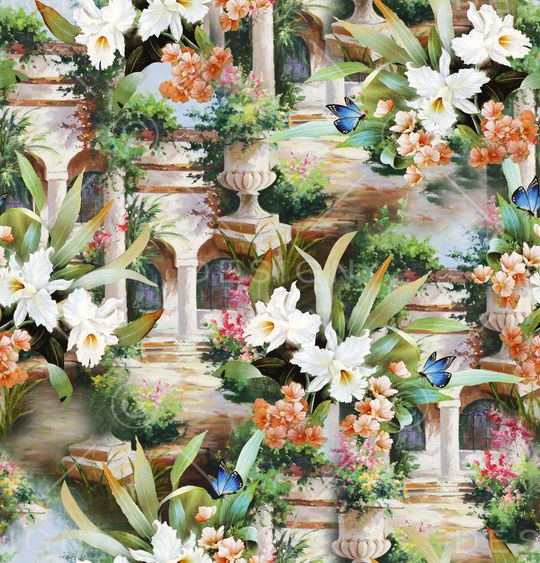 花卉印花华亿平台图片