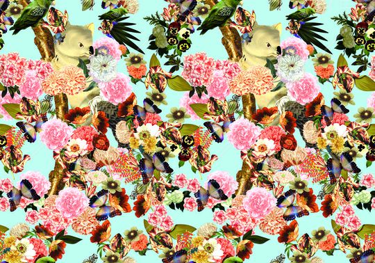 抽象花卉印花华亿平台图片