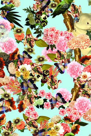 抽象花卉印花华亿平台图片