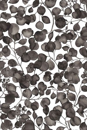 手绘花草印花华亿平台图片