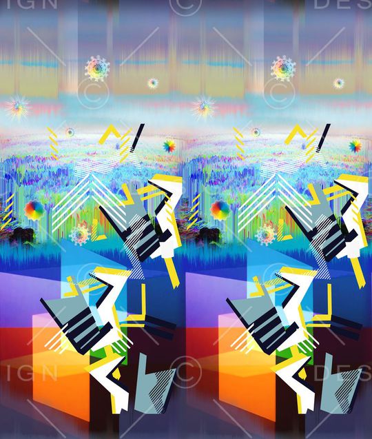 前卫 后现代 抽象 流行 潮流印花华亿平台图片