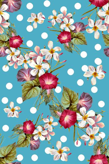 572030-时尚潮流大牌波点花卉女装图案