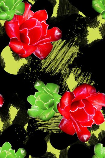 572035-写意涂鸦艺术笔触超大写实花卉女装风