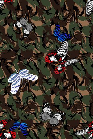 蝴蝶印花华亿平台图片