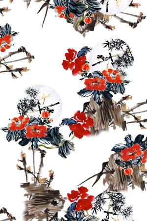 中国风印花华亿平台图片