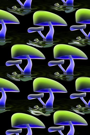 572175-炫彩蘑菇3d效果色彩艺术分形散水波