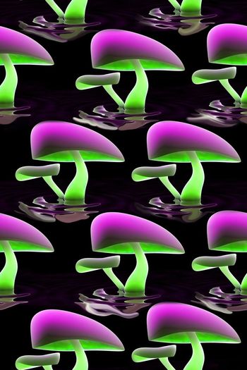 572177-炫彩蘑菇3d效果色彩艺术分形散水波