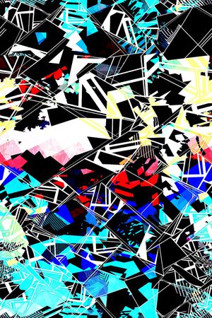 变形几何印花华亿平台图片