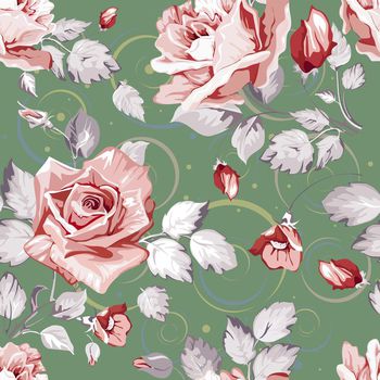 572504-玫瑰花家纺图案服装 家纺 四方连续