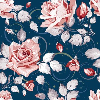 572505-玫瑰花家纺图案服装 家纺 四方连续