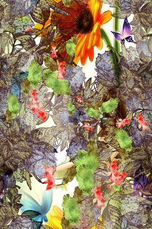 花卉印花华亿平台图片