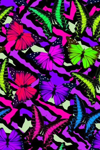 572630-炫彩霓虹蝴蝶色谱动物昆虫色彩艺术