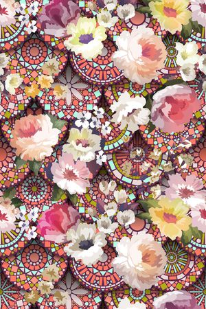 花卉印花华亿平台图片