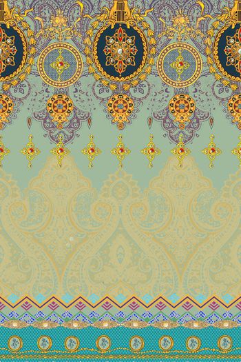 572692-原创欧式巴洛克卷草珠宝二方连续图案