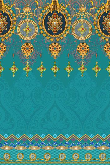 572693-原创欧式巴洛克卷草珠宝二方连续图案