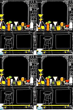 抽象酒吧台印花华亿平台图片