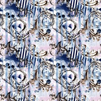 572733-欧式花卉图案 时尚风格 花卉 条纹