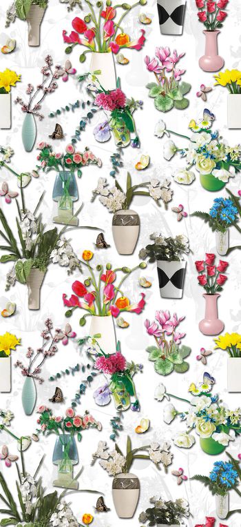 572857-时尚潮流 鲜花花瓶 蝴蝶