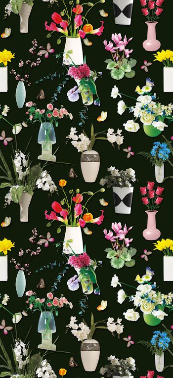 572858-时尚潮流 鲜花花瓶 蝴蝶