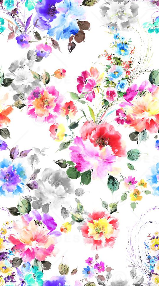 白底花卉印花华亿平台图片