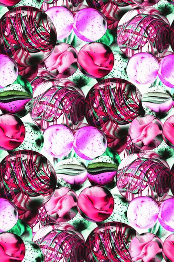 573156-炫彩空间几何图形色彩艺术分形艺术女