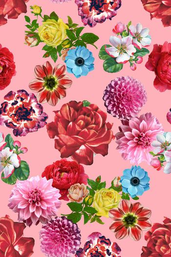 573173-原创时尚潮流清爽春夏女装满版花卉数